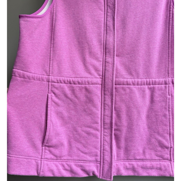 Lands End Serious Sweats Pink Full Zip Vest Soft Cotton Blend 2X 20W-22W Cozy - Picture 4 of 15